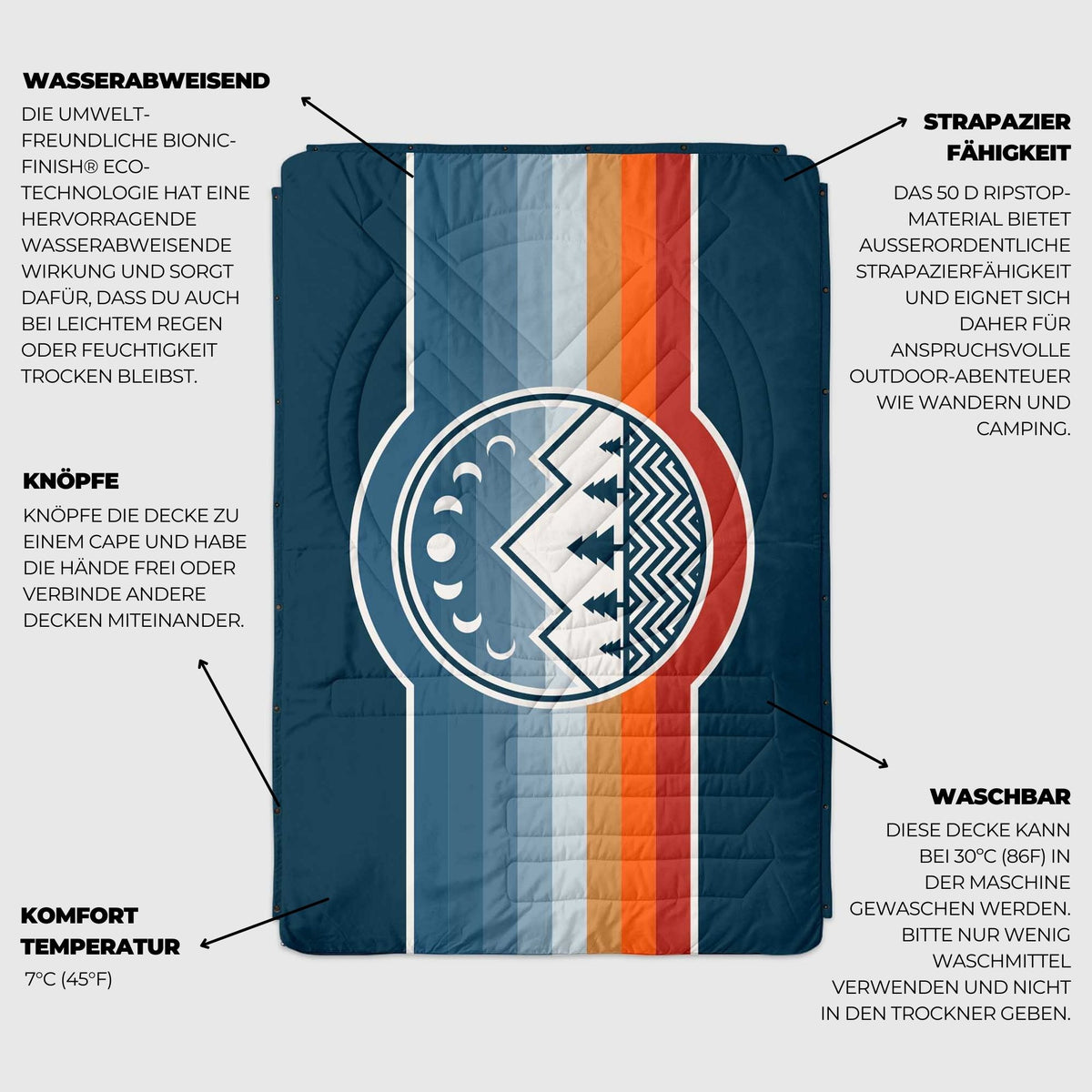 VOITED CloudTouch® Decke- Camp Vibes Two