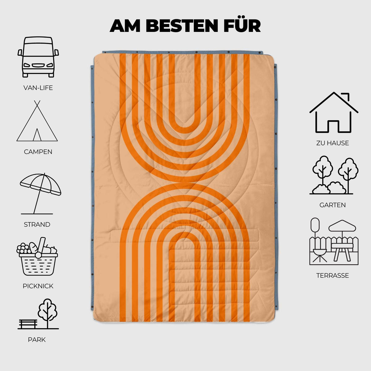 VOITED Recycled Ripstop Outdoor Camping Blanket - Court/Mountain Spring