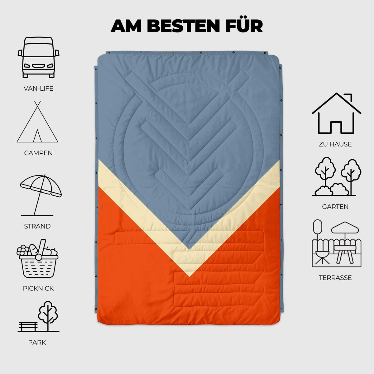 VOITED Recycled Ripstop Outdoor Camping Blanket - Flag