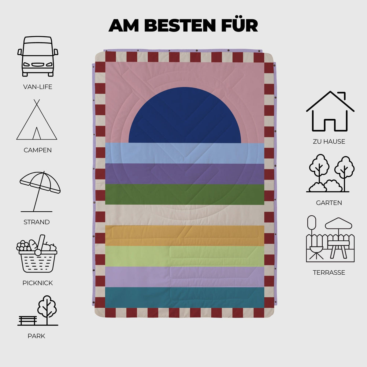 VOITED Recycled Ripstop Outdoor Camping Blanket - Moon River