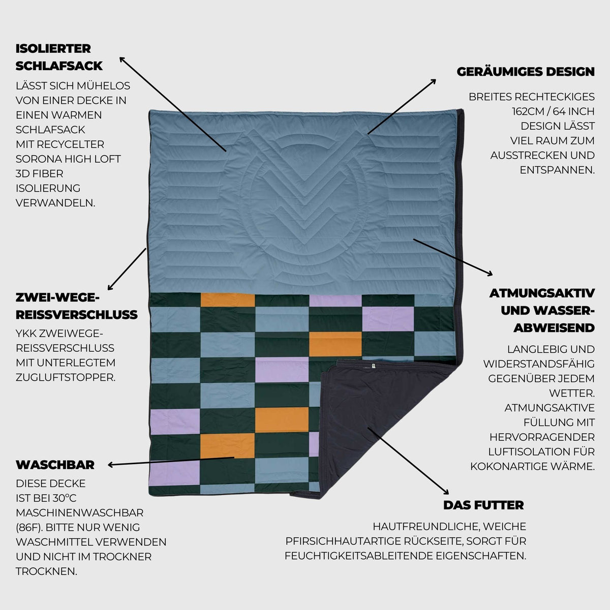 VOITED Slumber Zip Sack Blanket - Cheeckers