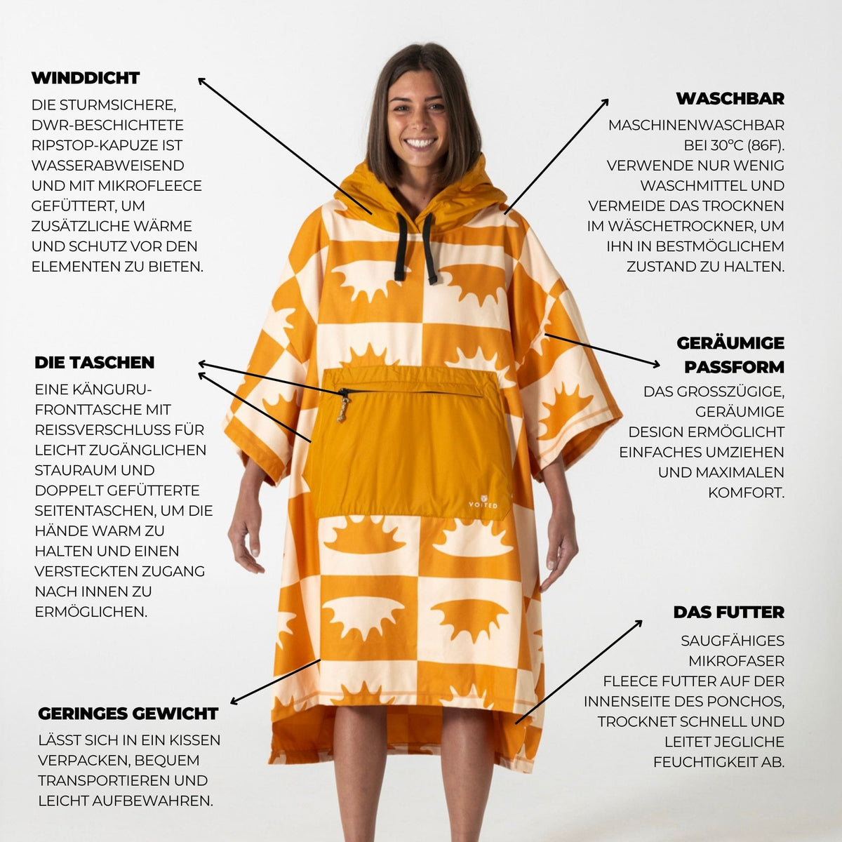 VOITED Micro Fleece Poncho - Concha