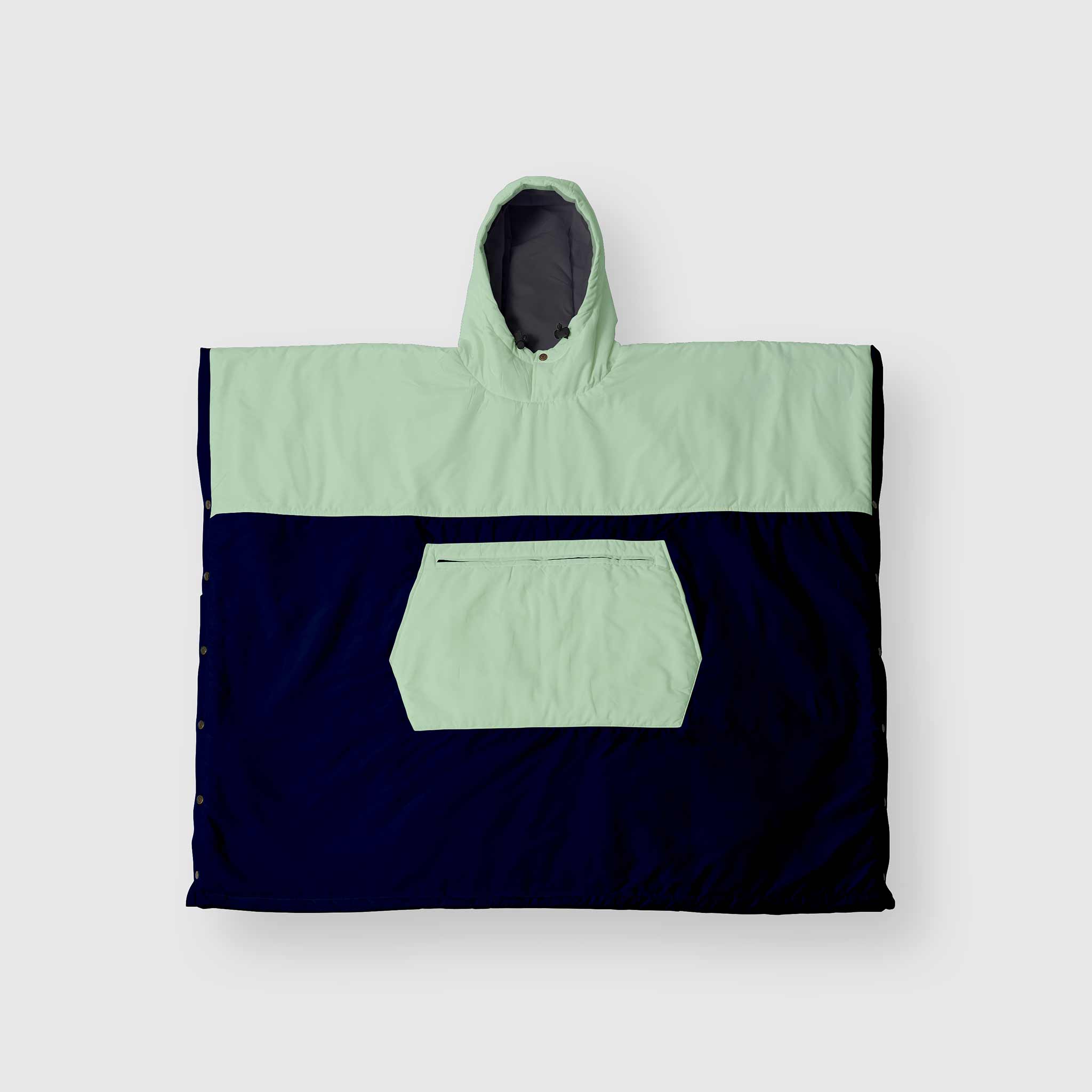 VOITED Trooper Outdoor Premium PonchoDecke Ocean Navy / Cameo Green