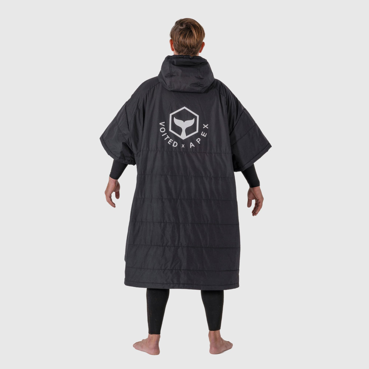 VOITED Outdoor Poncho for Surfing, Camping, Vanlife, Sailing & Wild Swimming - Apex Black