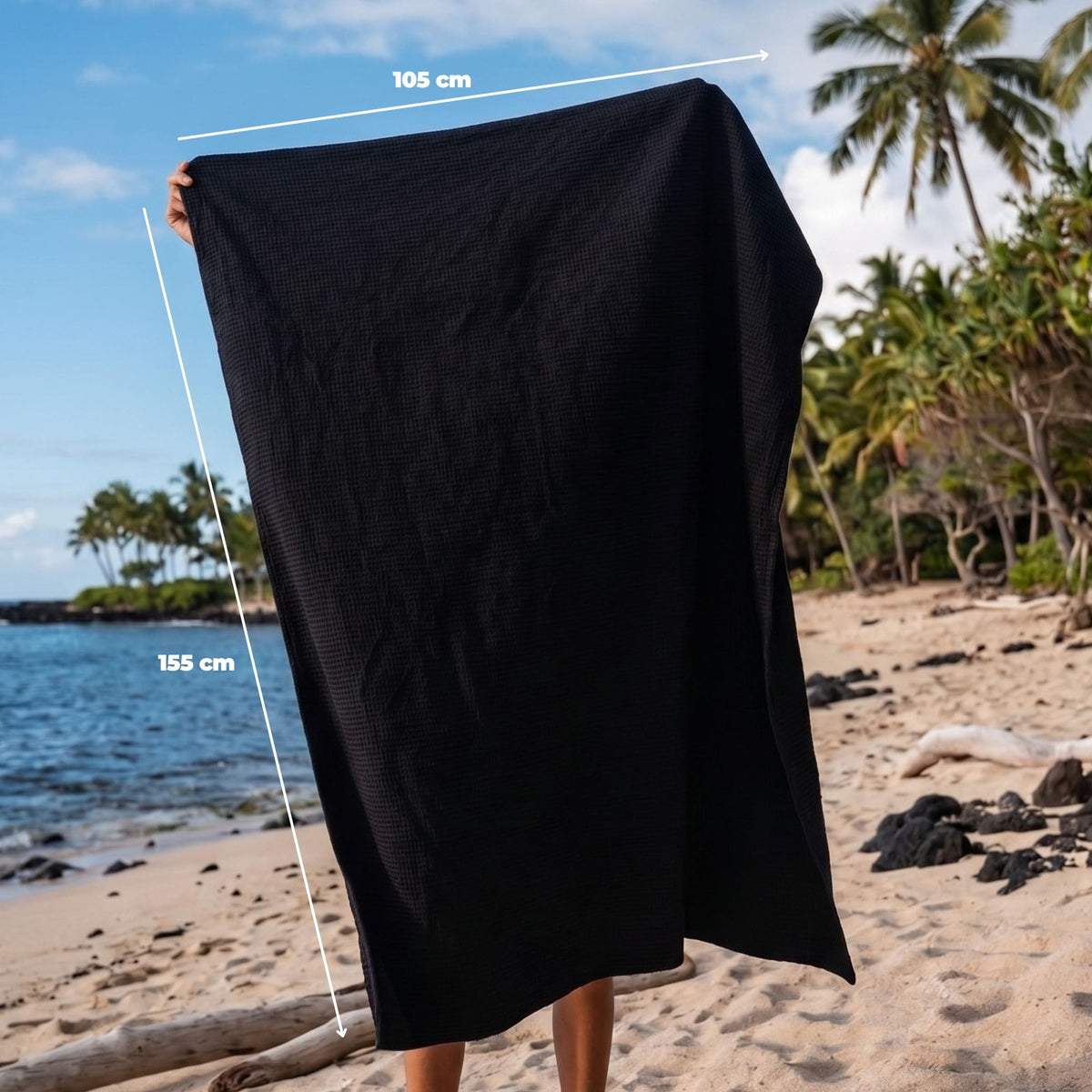 VOITED Beach Towel - Black