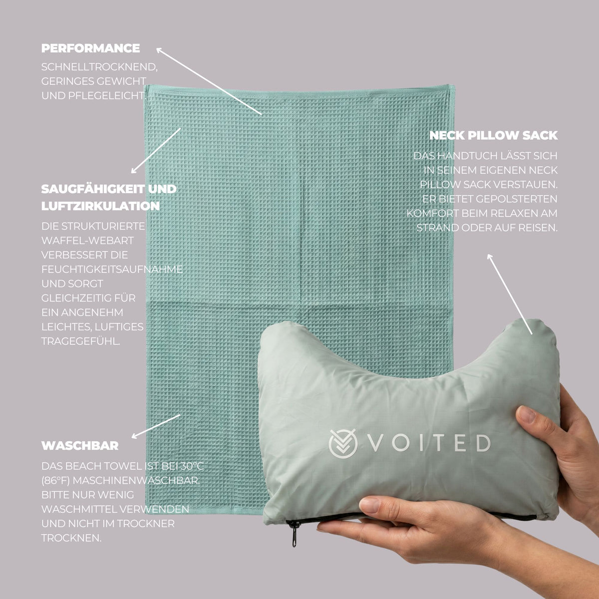 VOITED Beach Towel - Eucalyptus