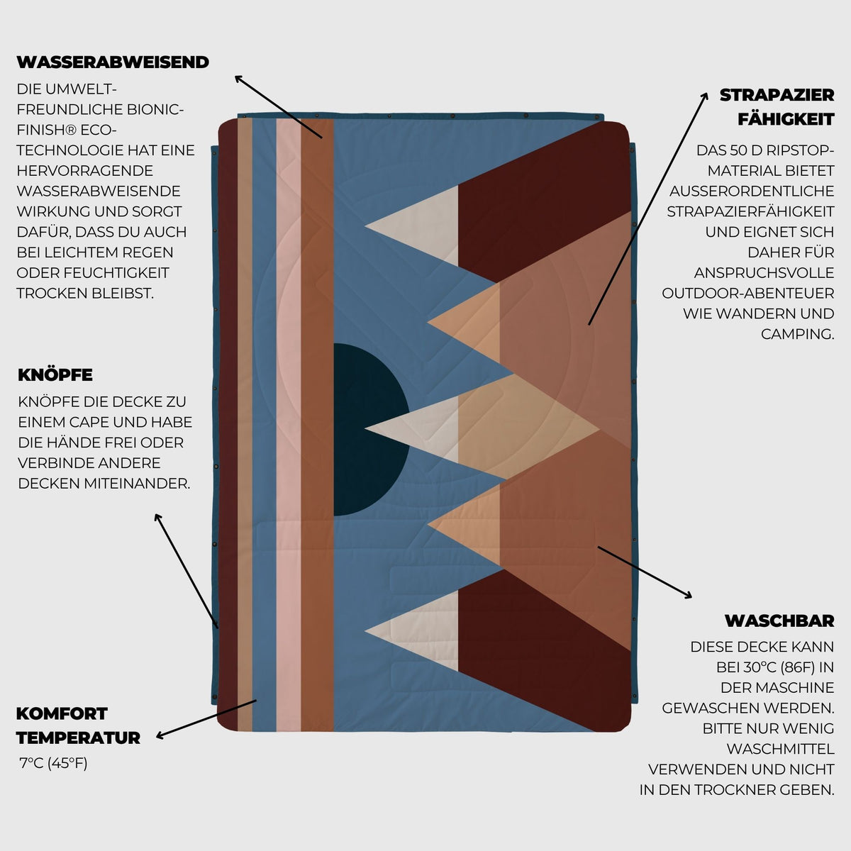 VOITED CloudTouch® Indoor/Outdoor Camping Blanket - Monadnock Two