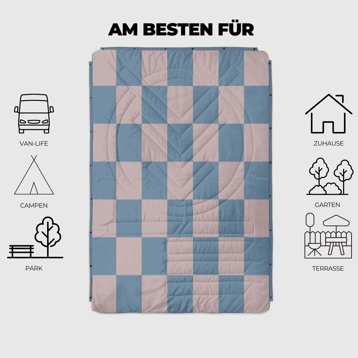 VOITED Fleece Outdoor Camping Blanket - Blue Dancer
