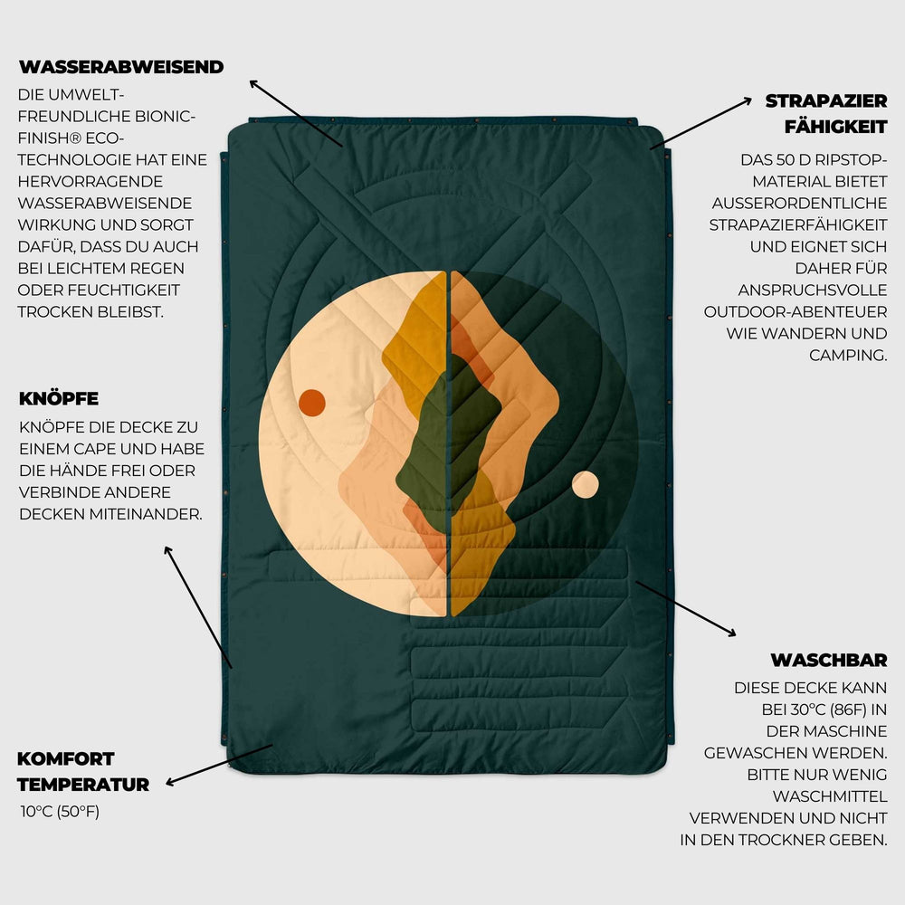 VOITED Fleece Outdoor Camping Blanket - Day & Night