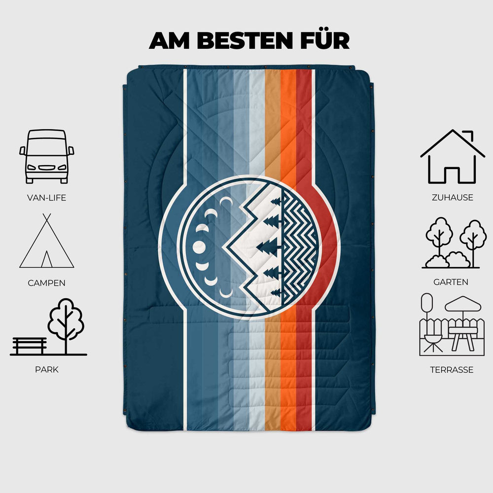 VOITED Fleece Outdoor Camping Blanket - Camp Vibes Two