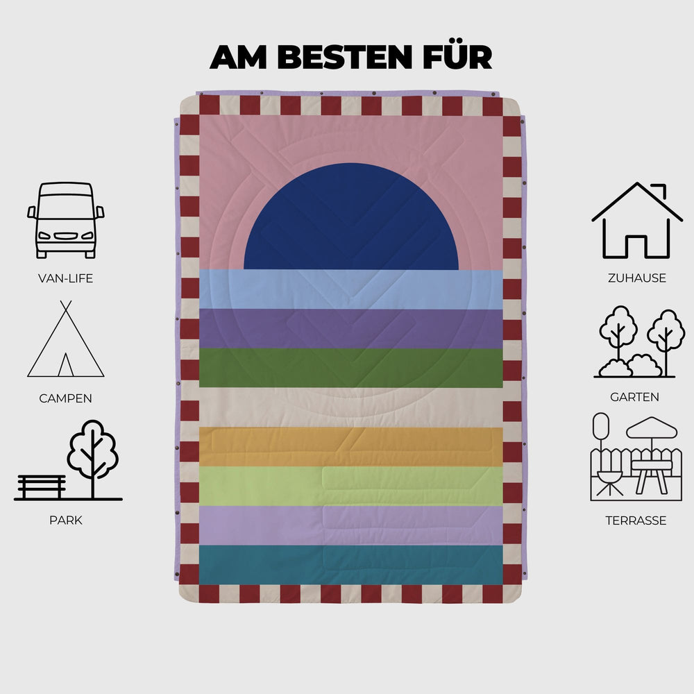 VOITED Fleece Outdoor Camping Blanket - Moon River