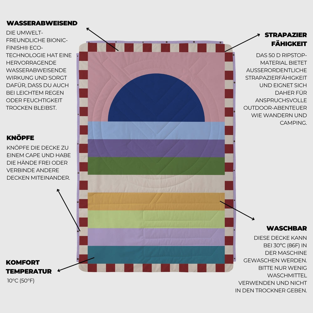 VOITED Fleece Outdoor Camping Blanket - Moon River