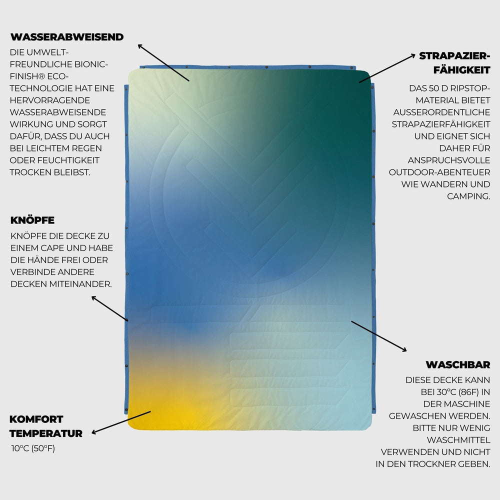 VOITED Fleece Outdoor Camping Blanket - Sea Mist