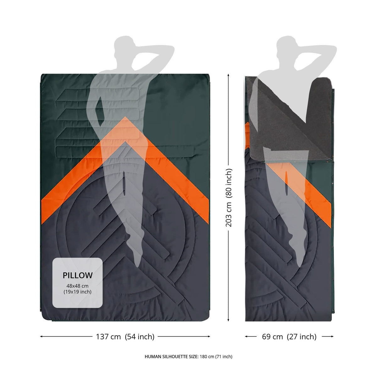 VOITED Fleece Outdoor Camping Blanket - Snack Mate