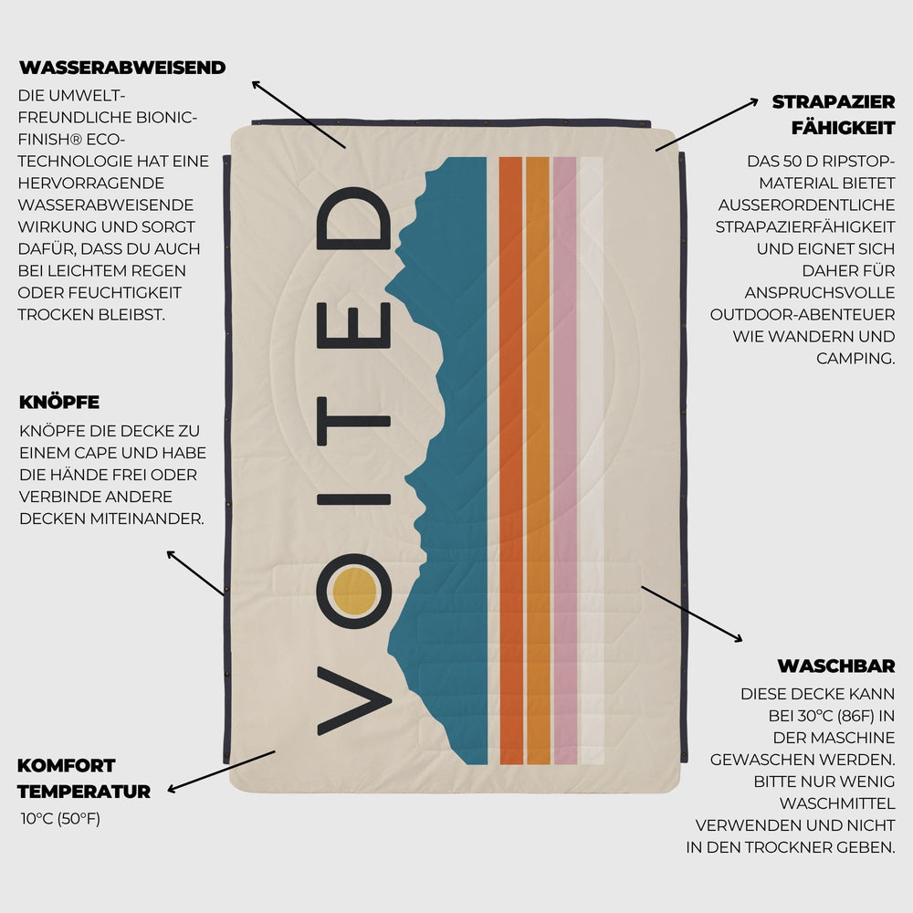 VOITED Fleece Outdoor Camping Blanket - Snowy Peak