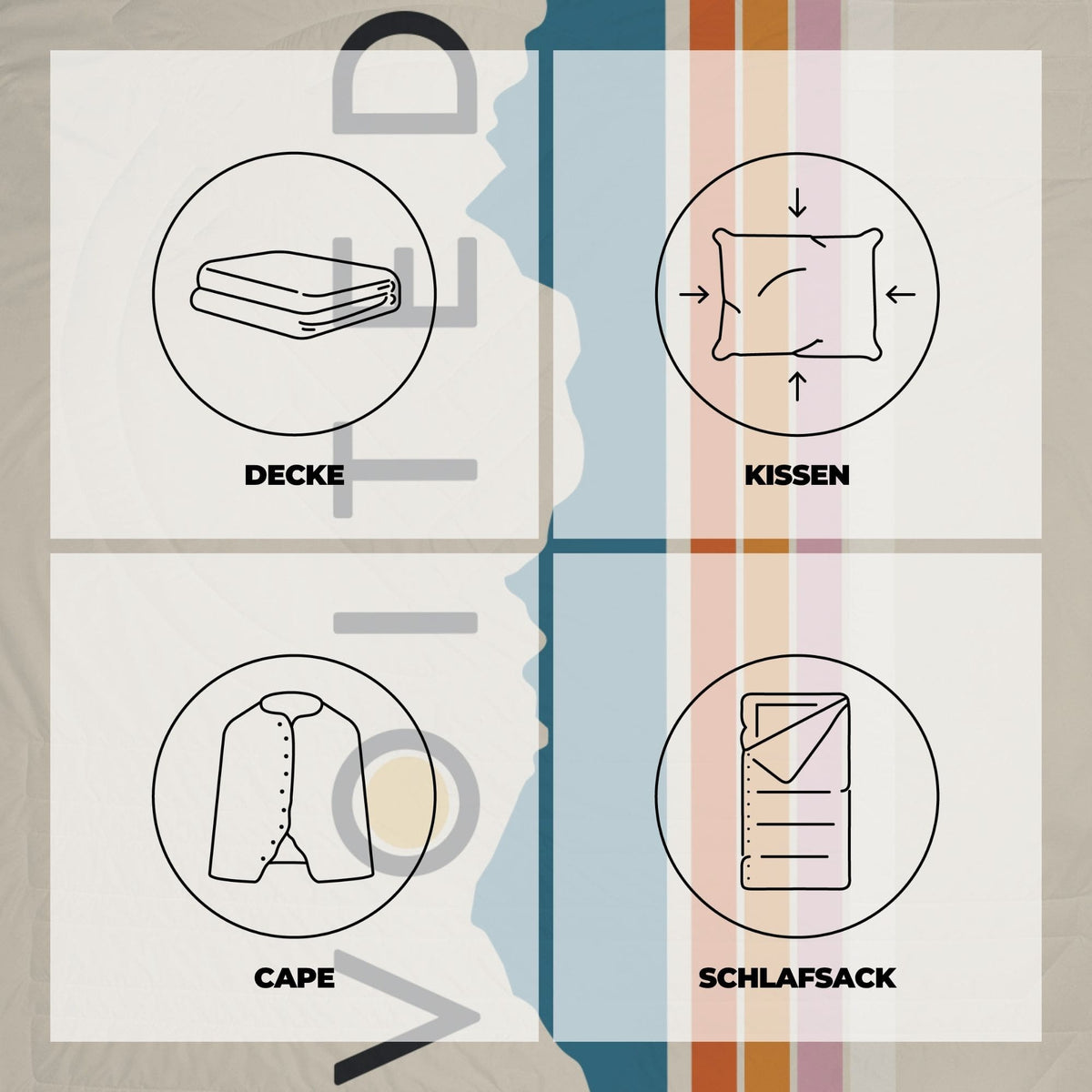 VOITED Fleece Outdoor Camping Blanket - Snowy Peak