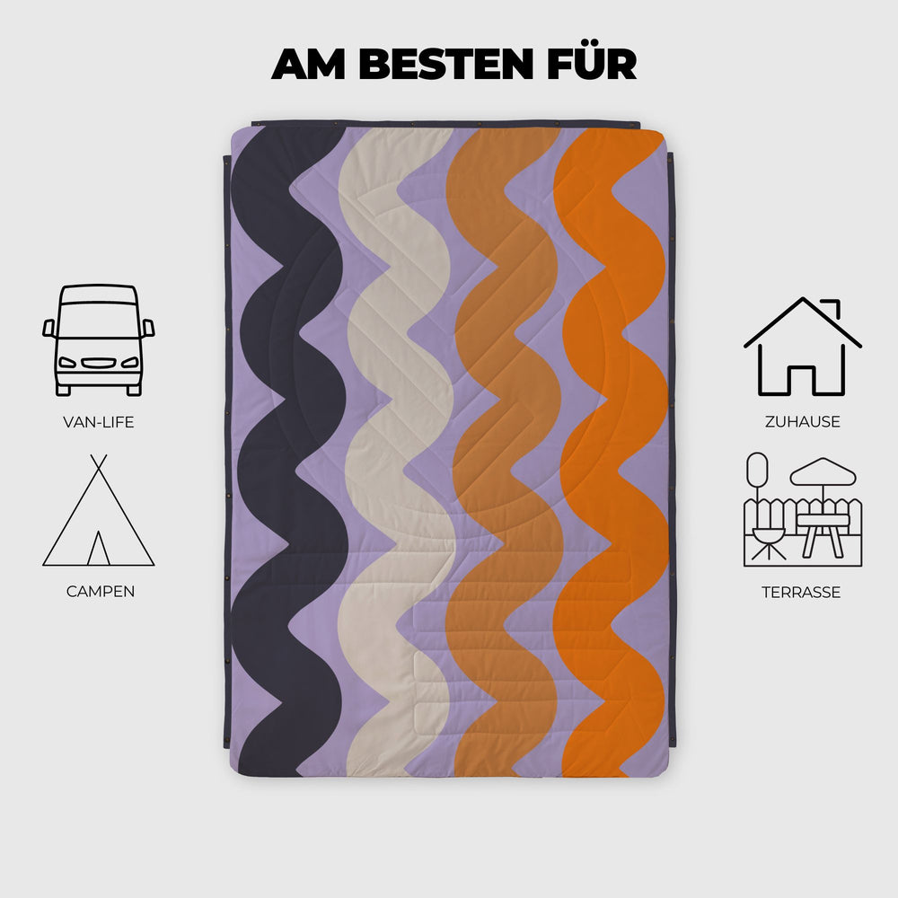 VOITED Mini Traveler Cream Indoor / Outdoor Camping Blanket - Tide