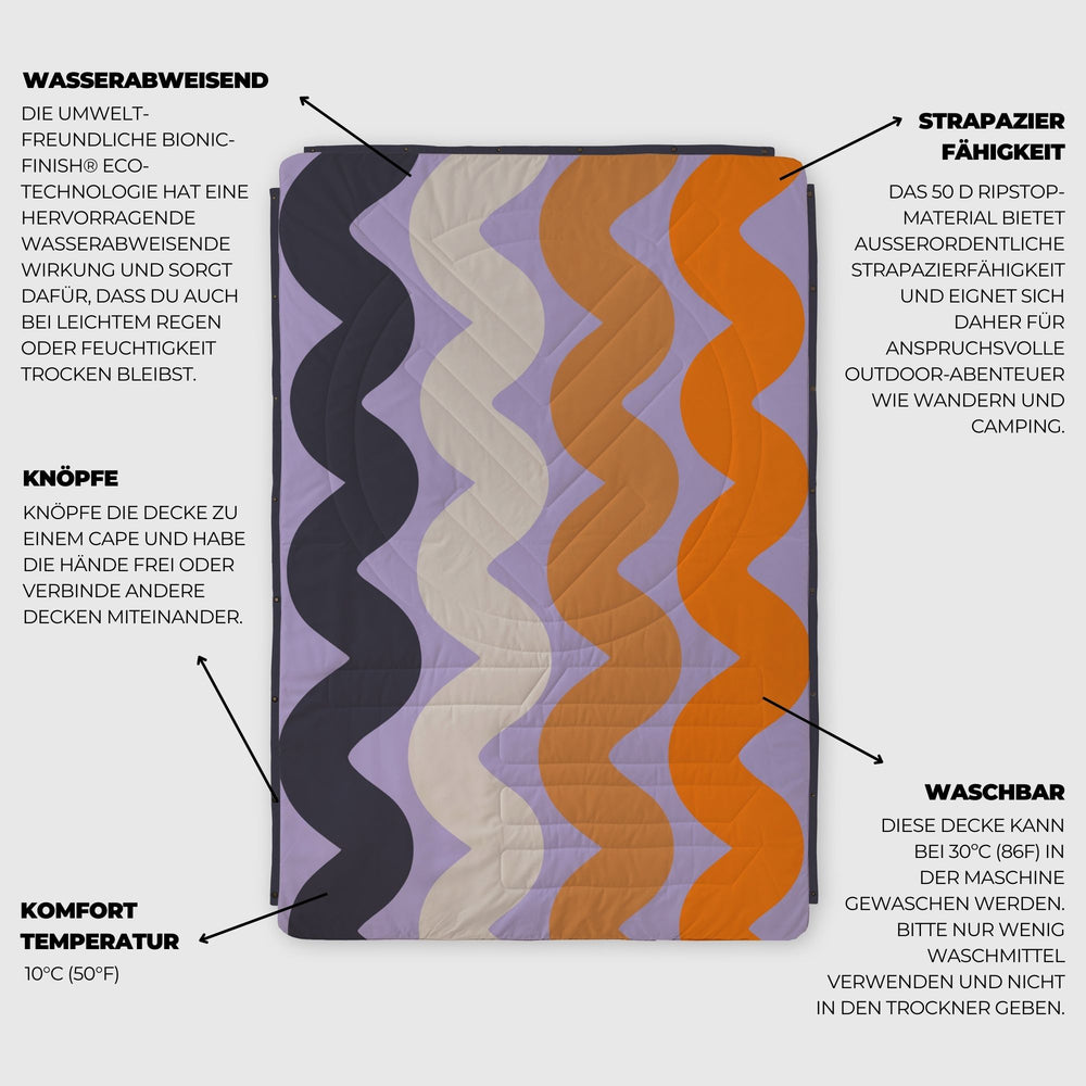 VOITED Mini Traveler Cream Indoor / Outdoor Camping Blanket - Tide