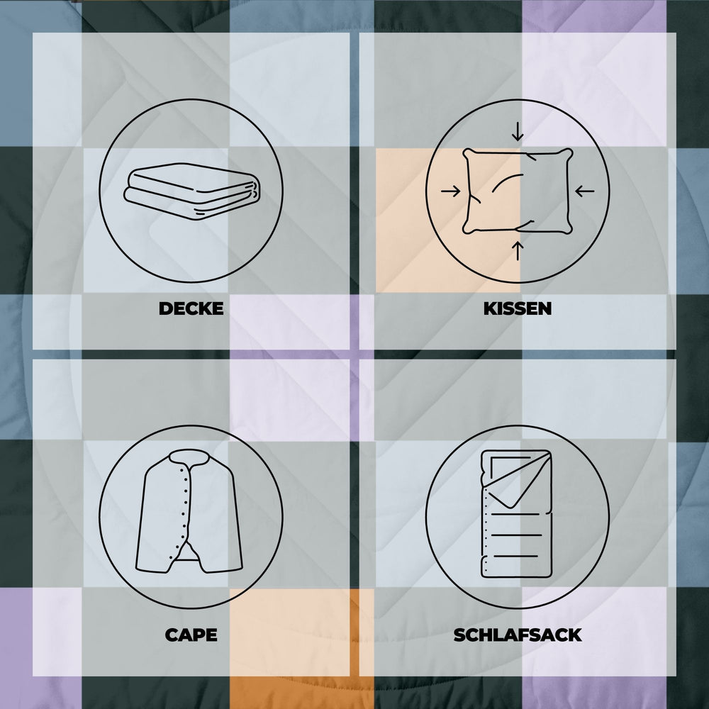 VOITED Mini Traveler Cream Indoor / Outdoor Camping Blanket - Cheeckers