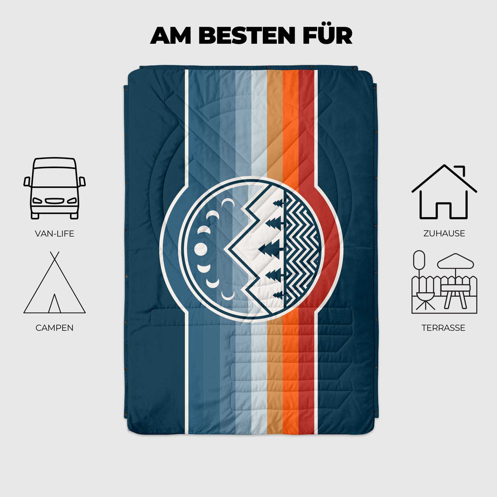 VOITED Mini Traveler Cream Indoor / Outdoor Camping Blanket - Camp Vibes Two