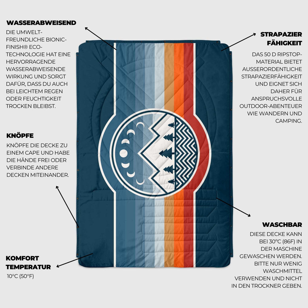 VOITED Mini Traveler Cream Indoor / Outdoor Camping Blanket - Camp Vibes Two