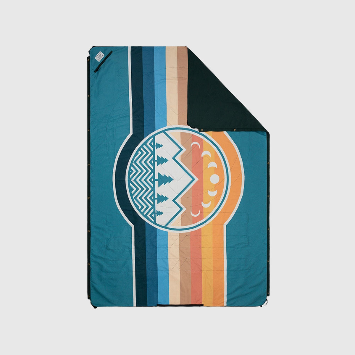 VOITED Original Picnic & Beach Blanket - Blue Lagoon /Green Gabels