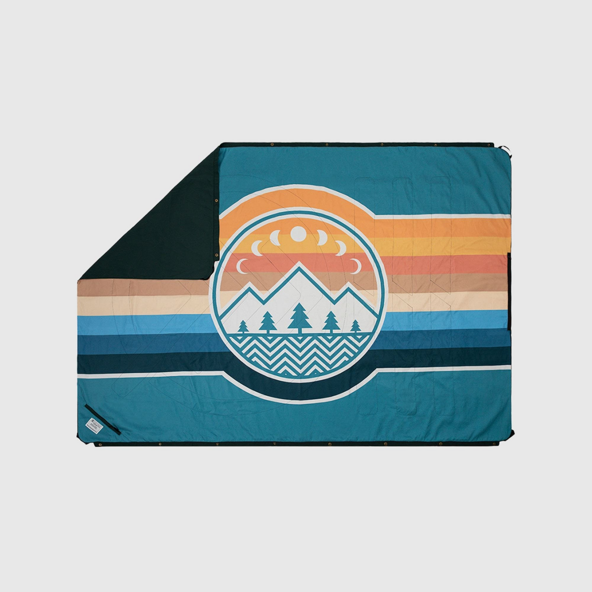 VOITED Original Picnic & Beach Blanket - Blue Lagoon /Green Gabels