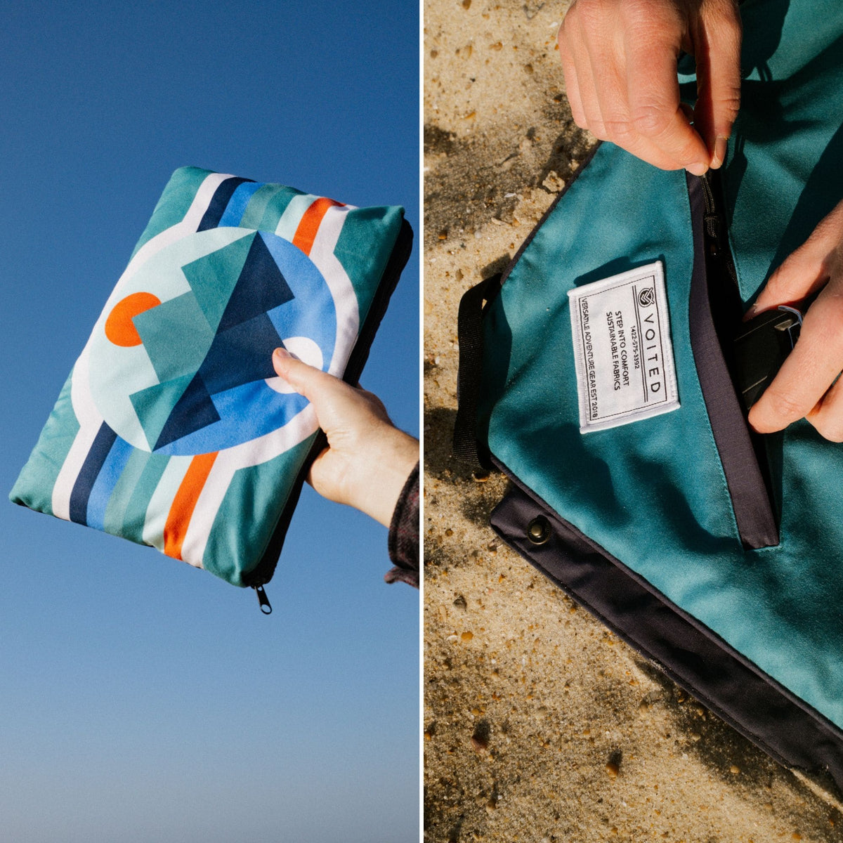 VOITED Compact Picnic & Beach Blanket  - Luna Creek