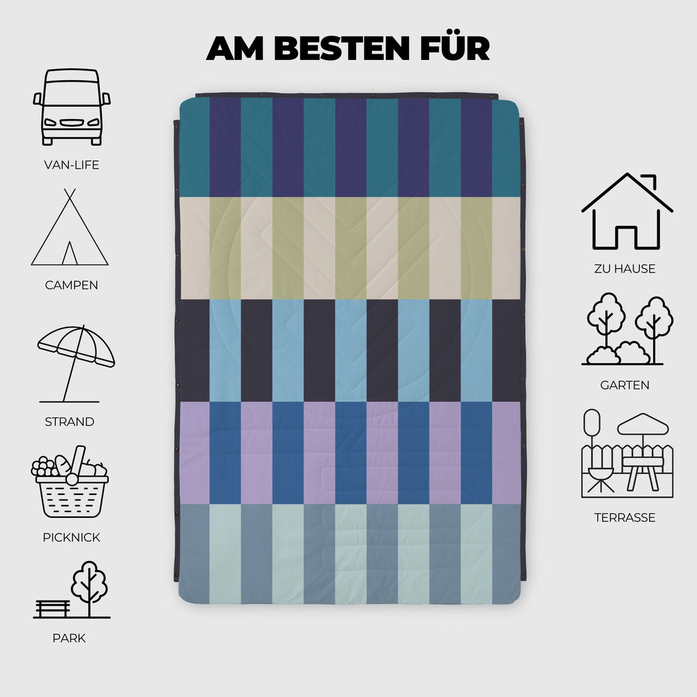 VOITED Recycled Ripstop Outdoor Camping Blanket - Azure