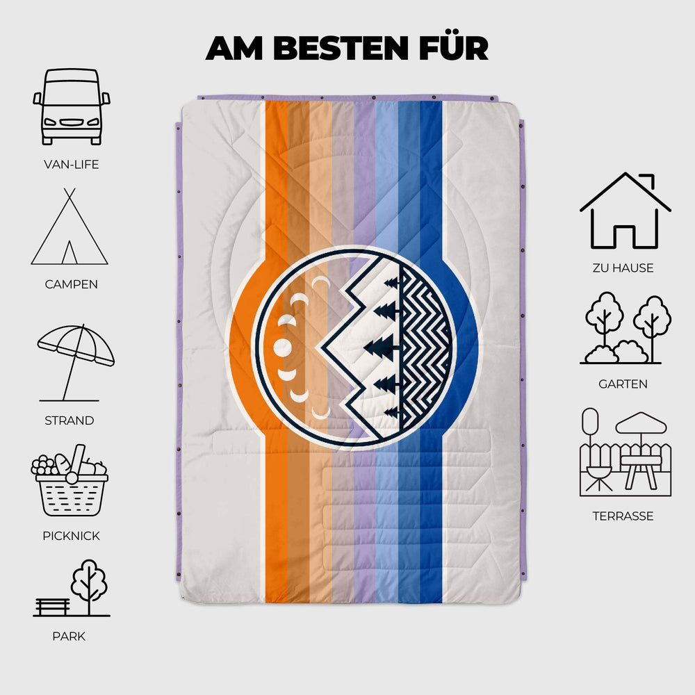 VOITED Recycled Ripstop Outdoor Camping Blanket - Camp Vibes Powder/Lavender
