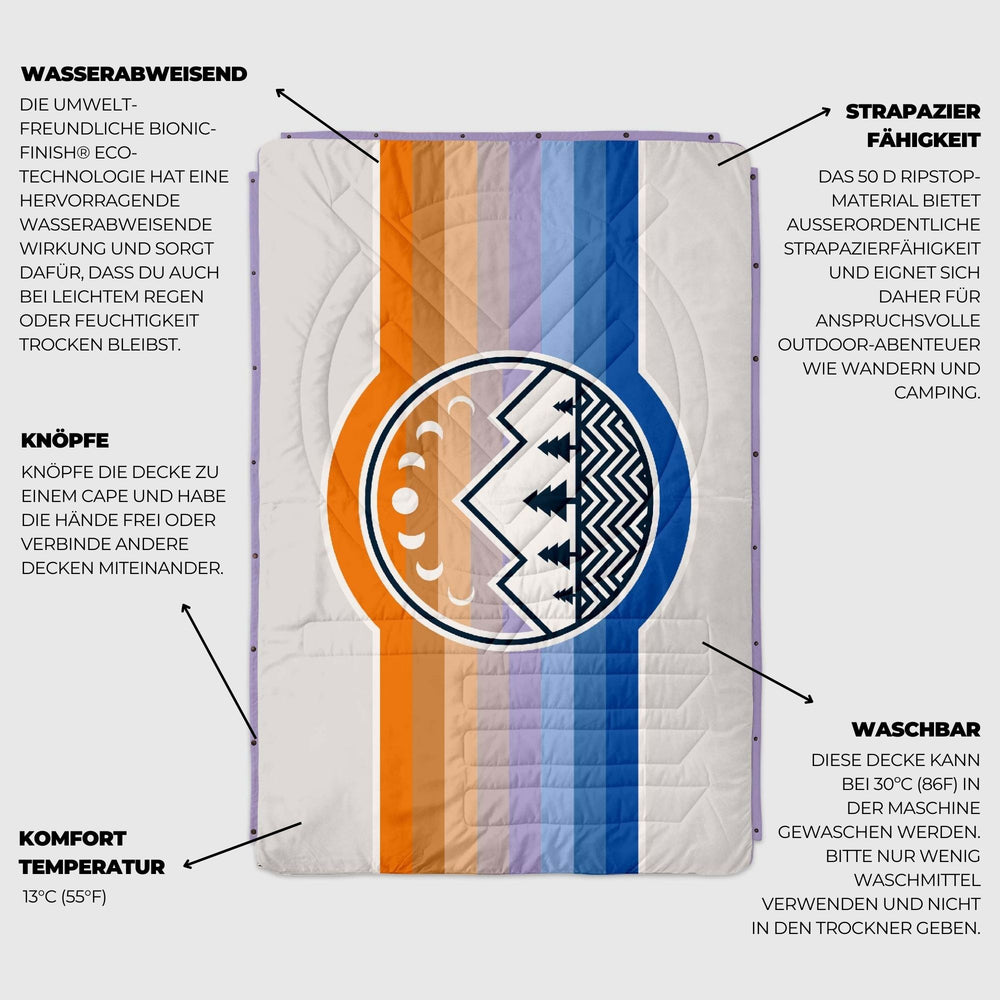 VOITED Recycled Ripstop Outdoor Camping Blanket - Camp Vibes Powder/Lavender