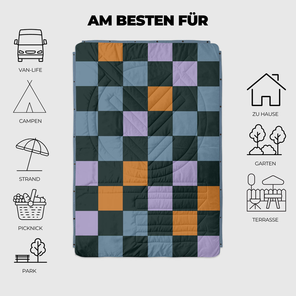 VOITED Recycled Ripstop Outdoor Camping Blanket - Cheeckers