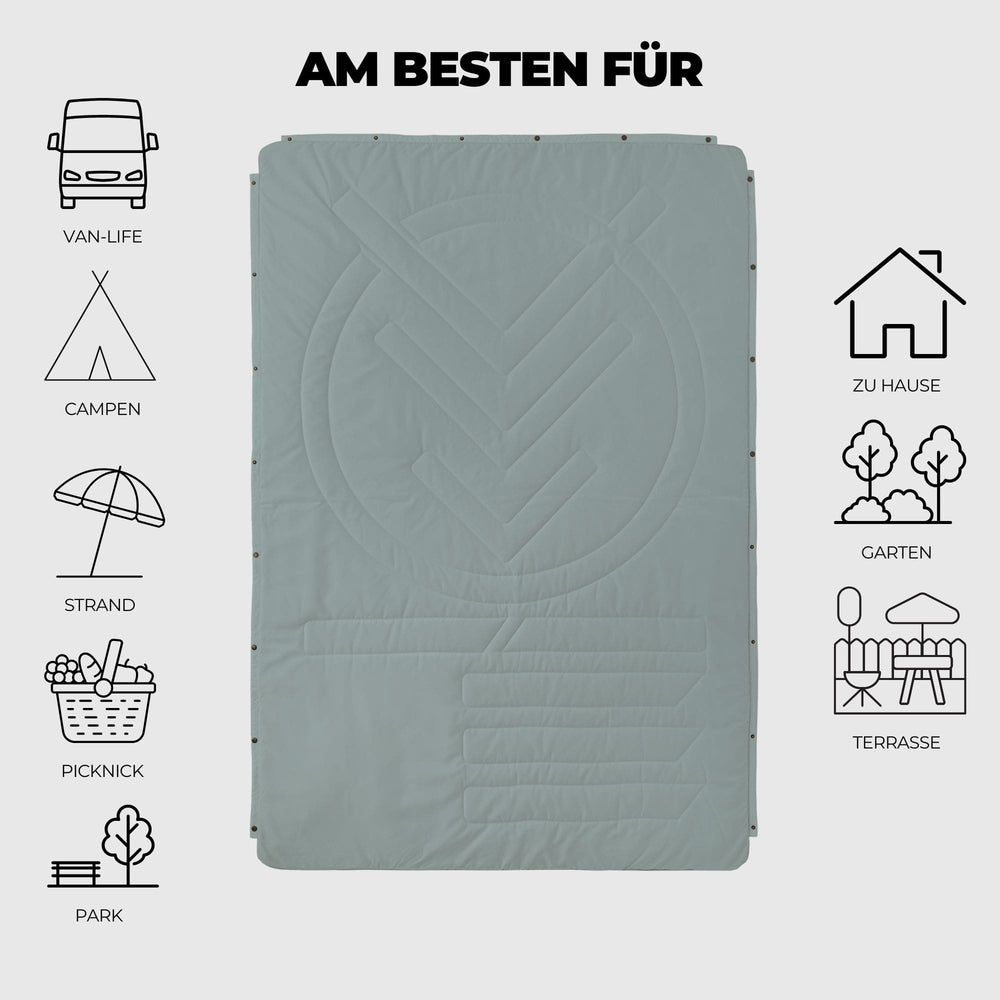 VOITED Recycled Ripstop Outdoor Camping Blanket - Eucalyptus