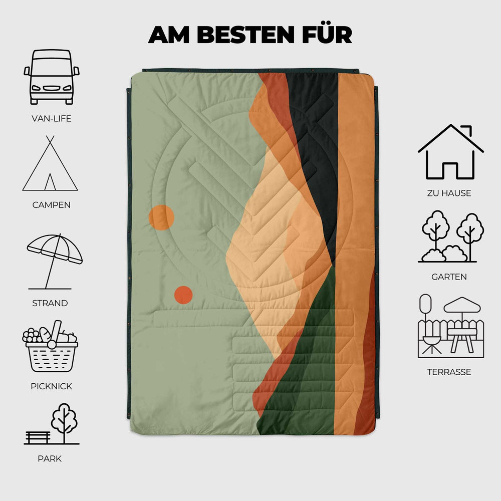 VOITED Recycled Ripstop Outdoor Camping Blanket - Jasper / Tree Green Jo