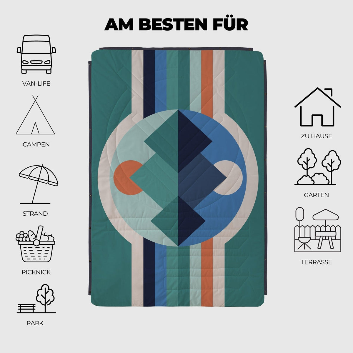 VOITED Recycled Ripstop Outdoor Camping Blanket - Luna Creek