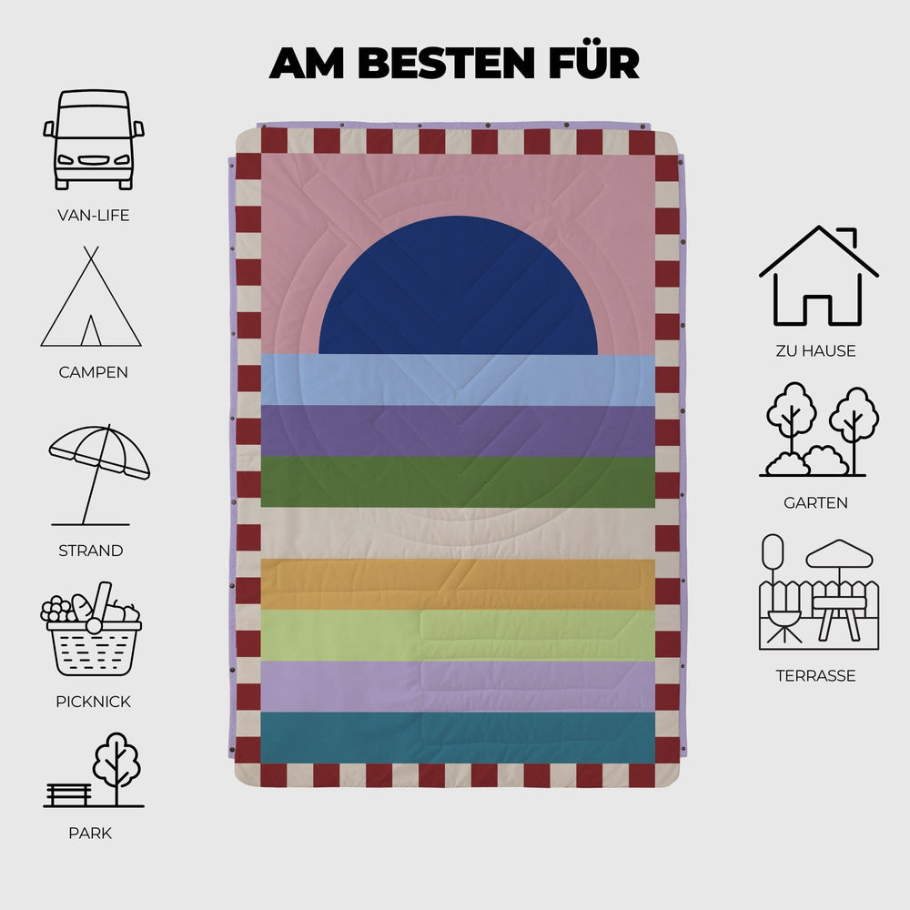 VOITED Recycled Ripstop Outdoor Camping Blanket - Moon River