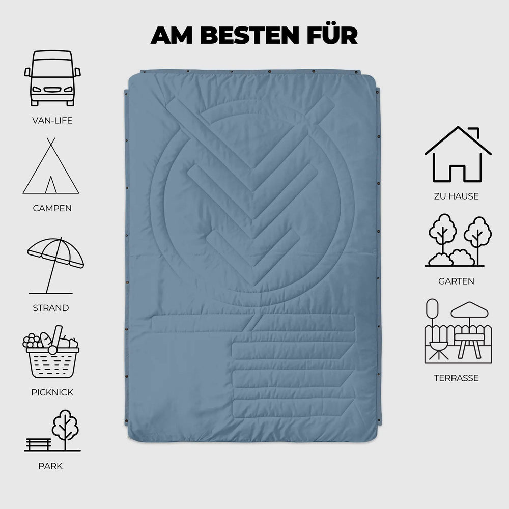 VOITED Recycled Ripstop Outdoor Camping Blanket - Mountain Spring/Sundial