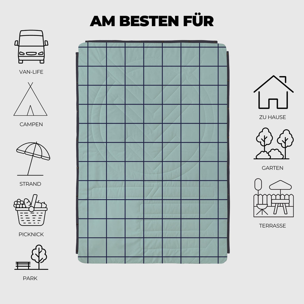 VOITED Recycled Ripstop Outdoor Camping Blanket - Pool/Eden