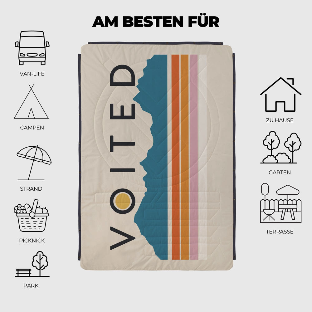 VOITED Recycled Ripstop Outdoor Camping Blanket - Snowy Peak