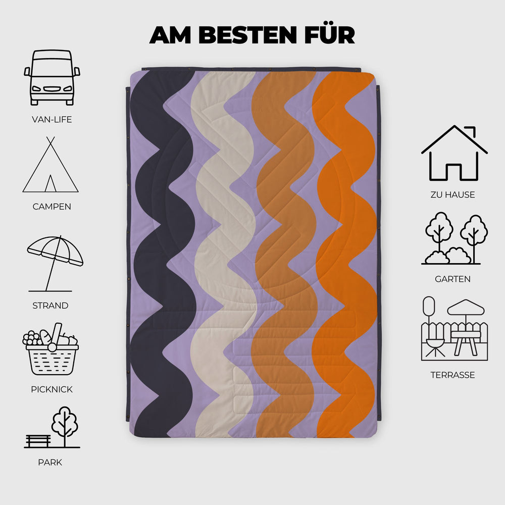 VOITED Recycled Ripstop Outdoor Camping Blanket - Tide