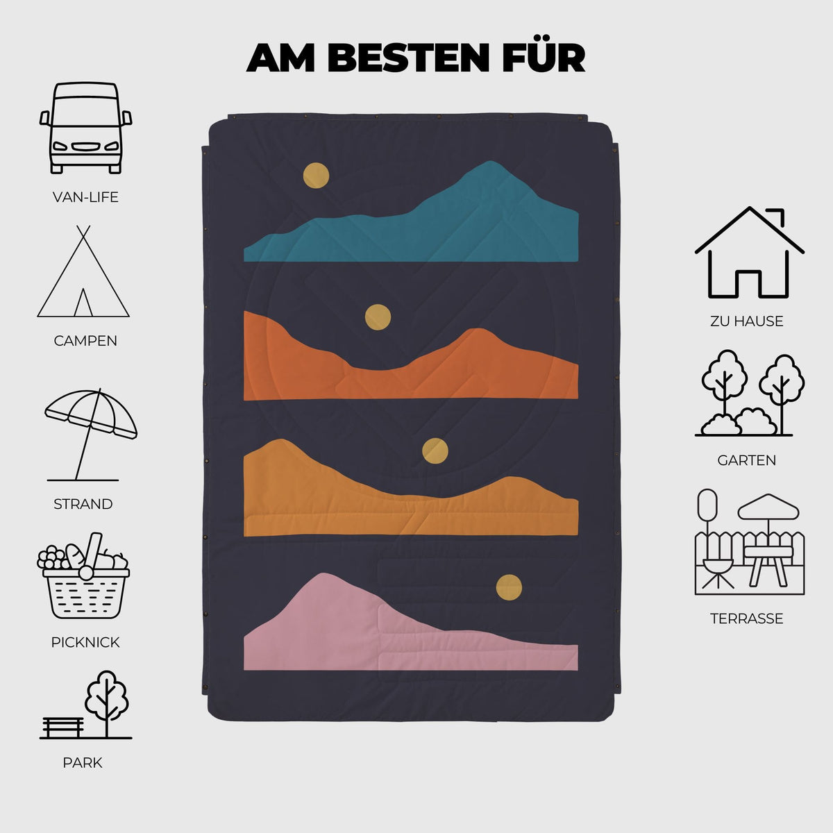 VOITED Recycled Ripstop Outdoor Camping Blanket - Trailtrekker