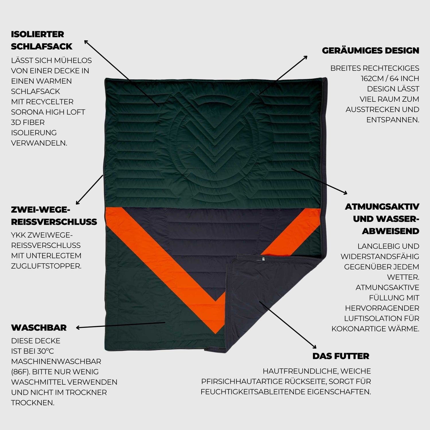 Slumber Zip Sack - Cabin - Schlafsack & Decke mit maximalem Gemütlichkeitsfaktor