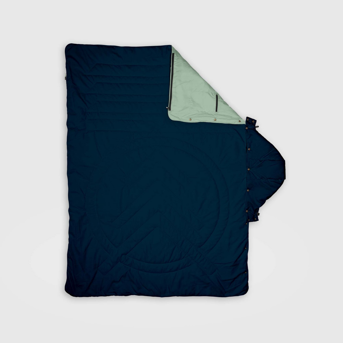 VOITED Recycled Ripstop Travel Blanket - Ocean Navy/Cameo Green