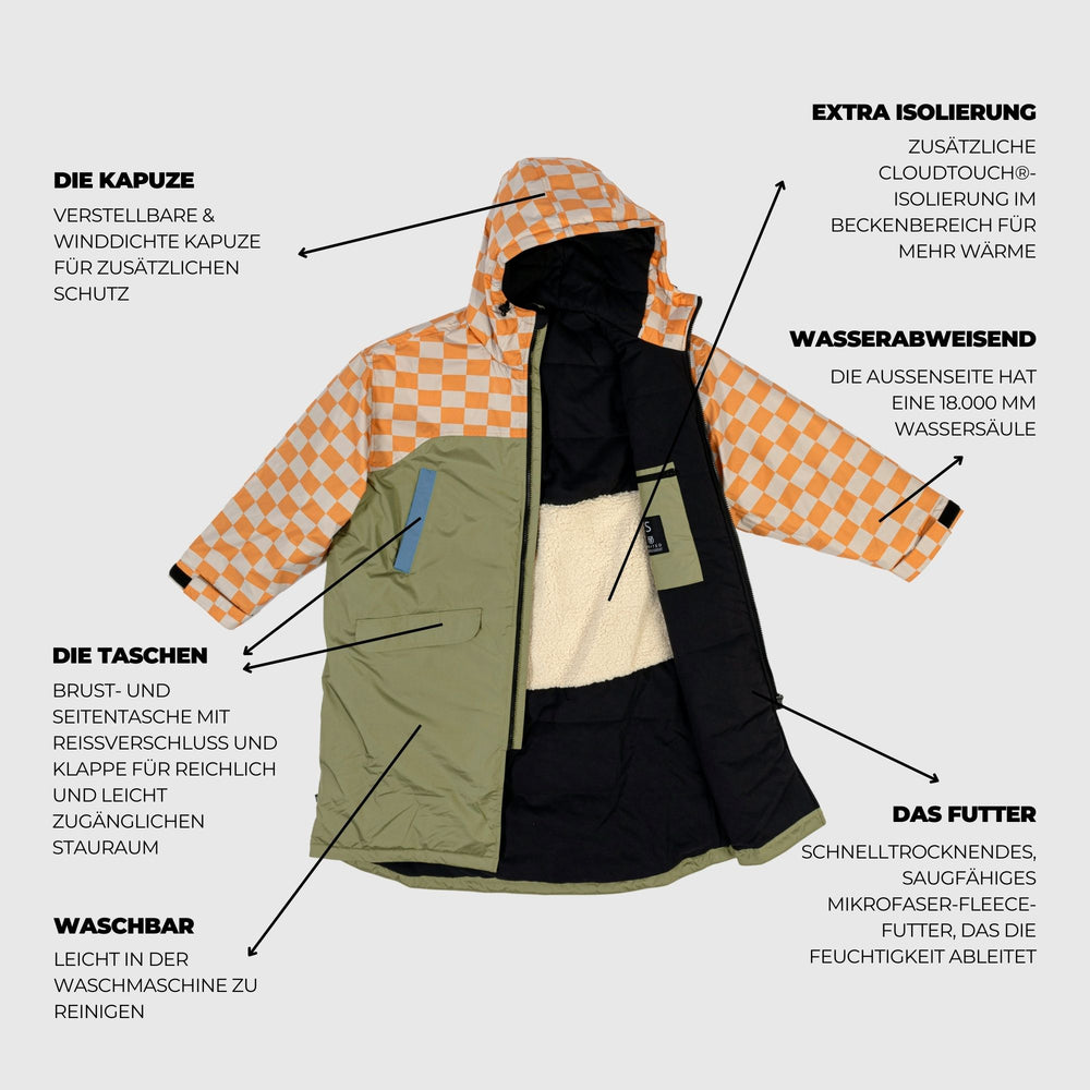 VOITED 3rd Edition Outdoor Changing Robe & Drycoat for Surfing, Camping, Vanlife & Wild Swimming - Suns Out