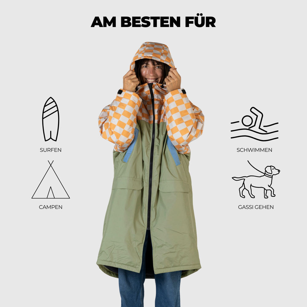 VOITED 3rd Edition Outdoor Changing Robe & Drycoat for Surfing, Camping, Vanlife & Wild Swimming - Suns Out