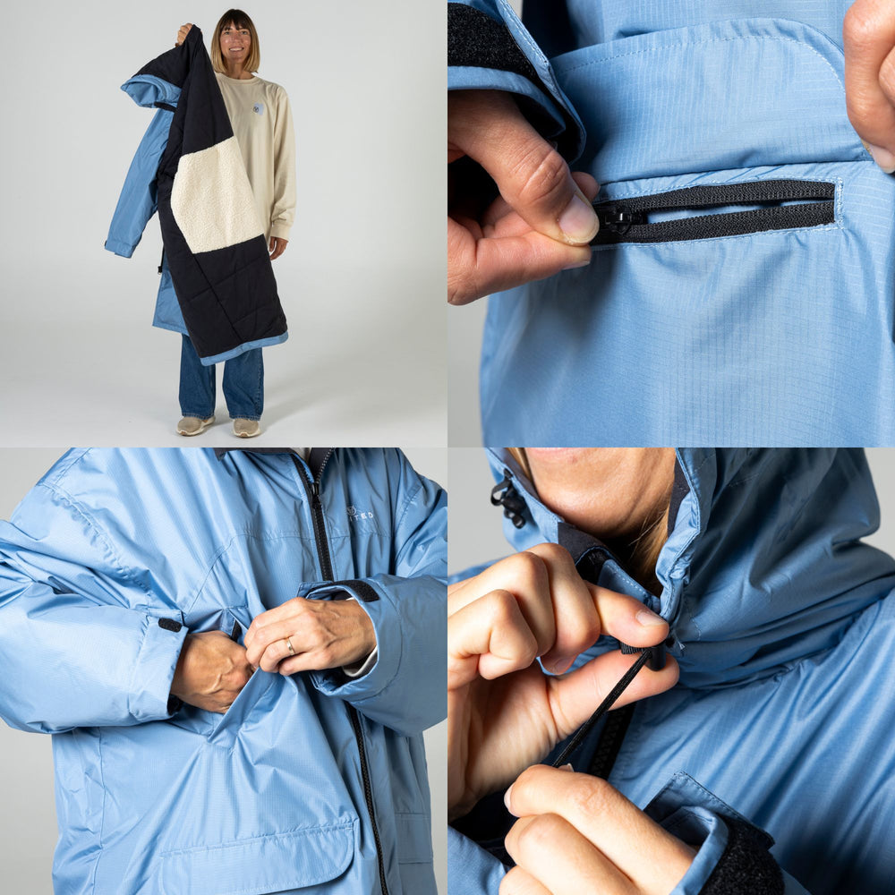 VOITED 3rd Edition Outdoor Changing Robe & Drycoat for Surfing, Camping, Vanlife & Wild Swimming - Waterfall
