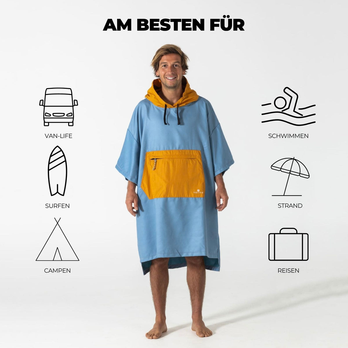 VOITED Micro Fleece Poncho - Mountain Spring/Sundial