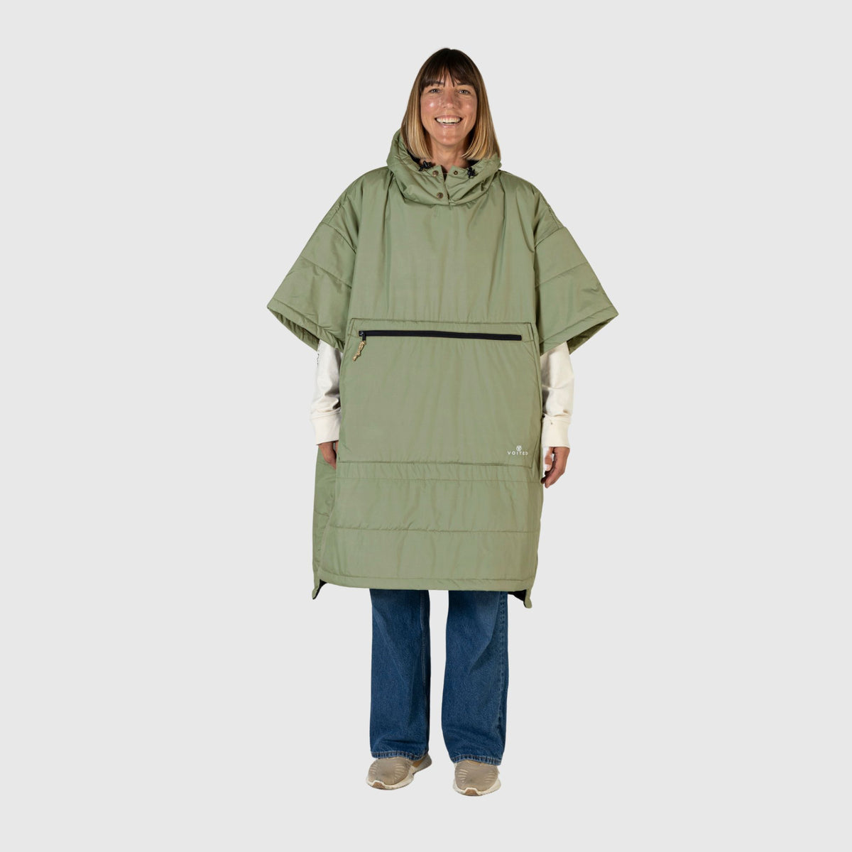 VOITED 3rd Edition Outdoor Poncho for Surfing, Camping, Vanlife & Wild Swimming - Olive