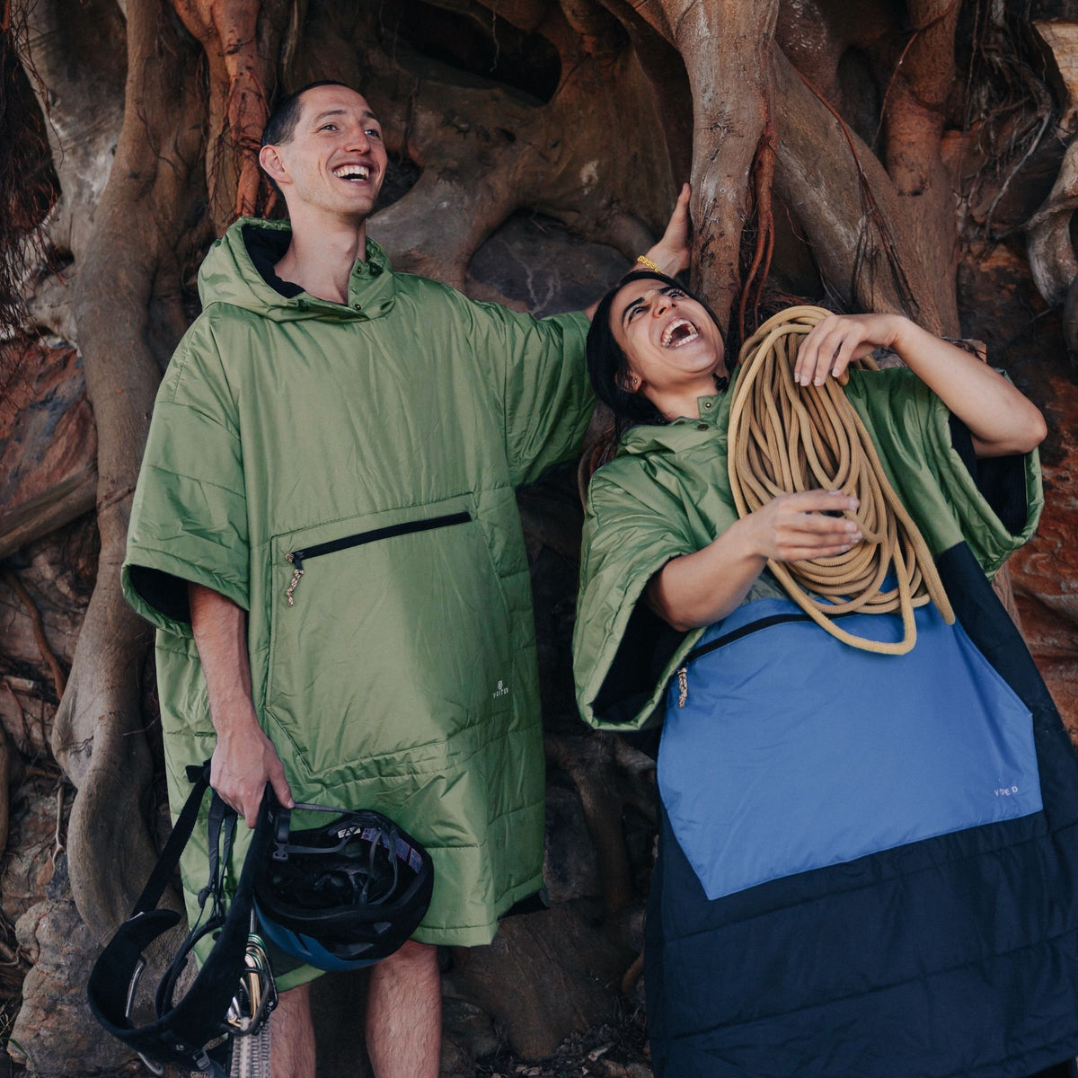 VOITED 3rd Edition Outdoor Poncho for Surfing, Camping, Vanlife & Wild Swimming - Olive