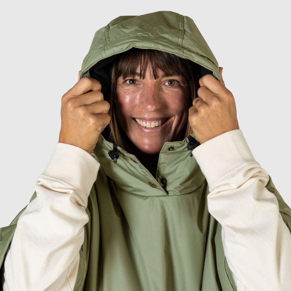 VOITED 3rd Edition Outdoor Poncho for Surfing, Camping, Vanlife & Wild Swimming - Olive